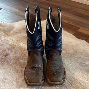 Boys Cowboy Boots. Navy and Brown leather. Size 13C. Used but great condition.